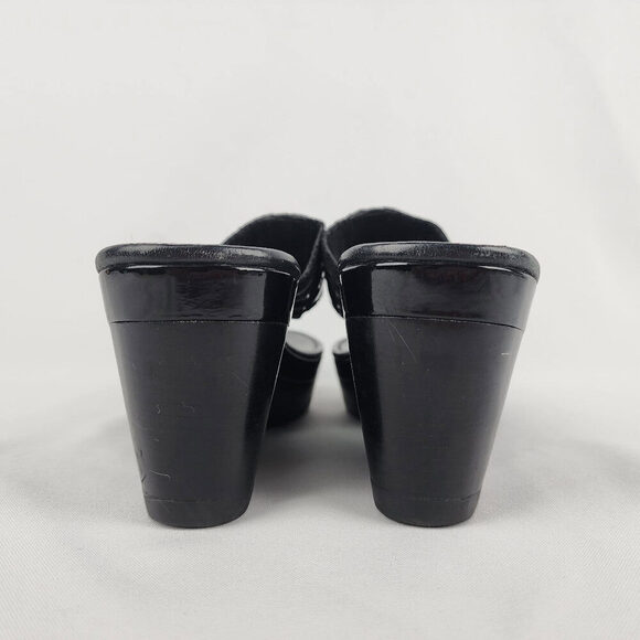 Cole Haan Nike Air Black Leather Wedge Sandals Size 9 - Picture 5 of 9